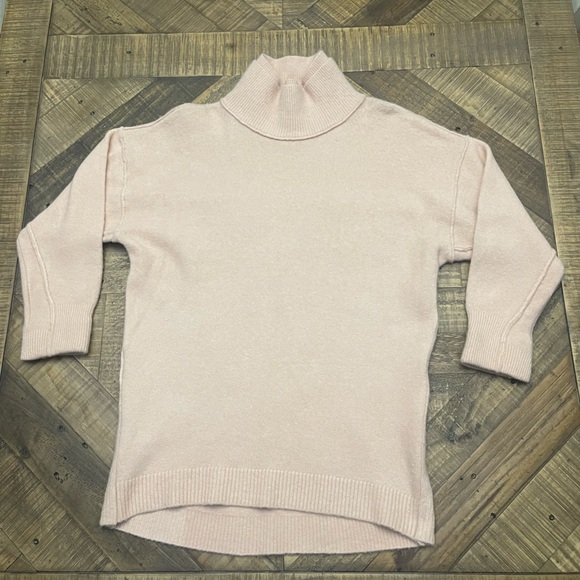 Free People Soft Pink Turtleneck Sweater - Picture 1 of 5